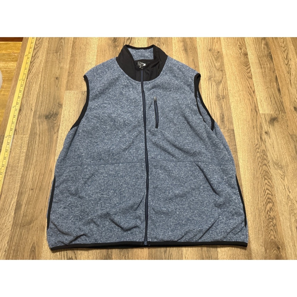 MSX by Michael Strahan Jacket, Men's Size XXL, Blue Black, Full Zip Vest, Pocket